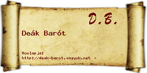 Deák Barót névjegykártya